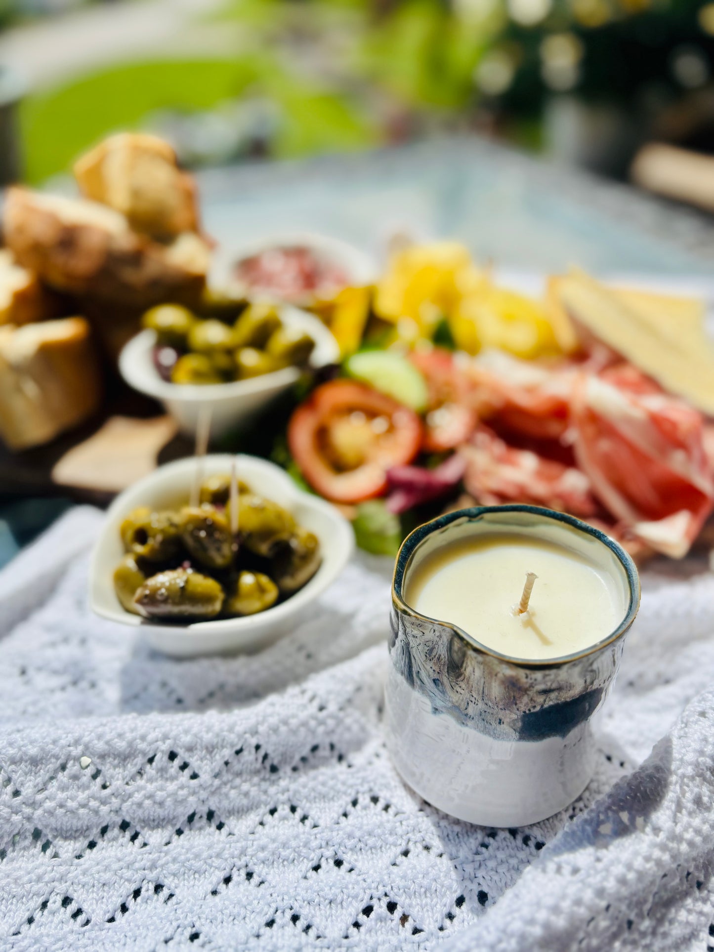 Green Ceramic Garden Candle