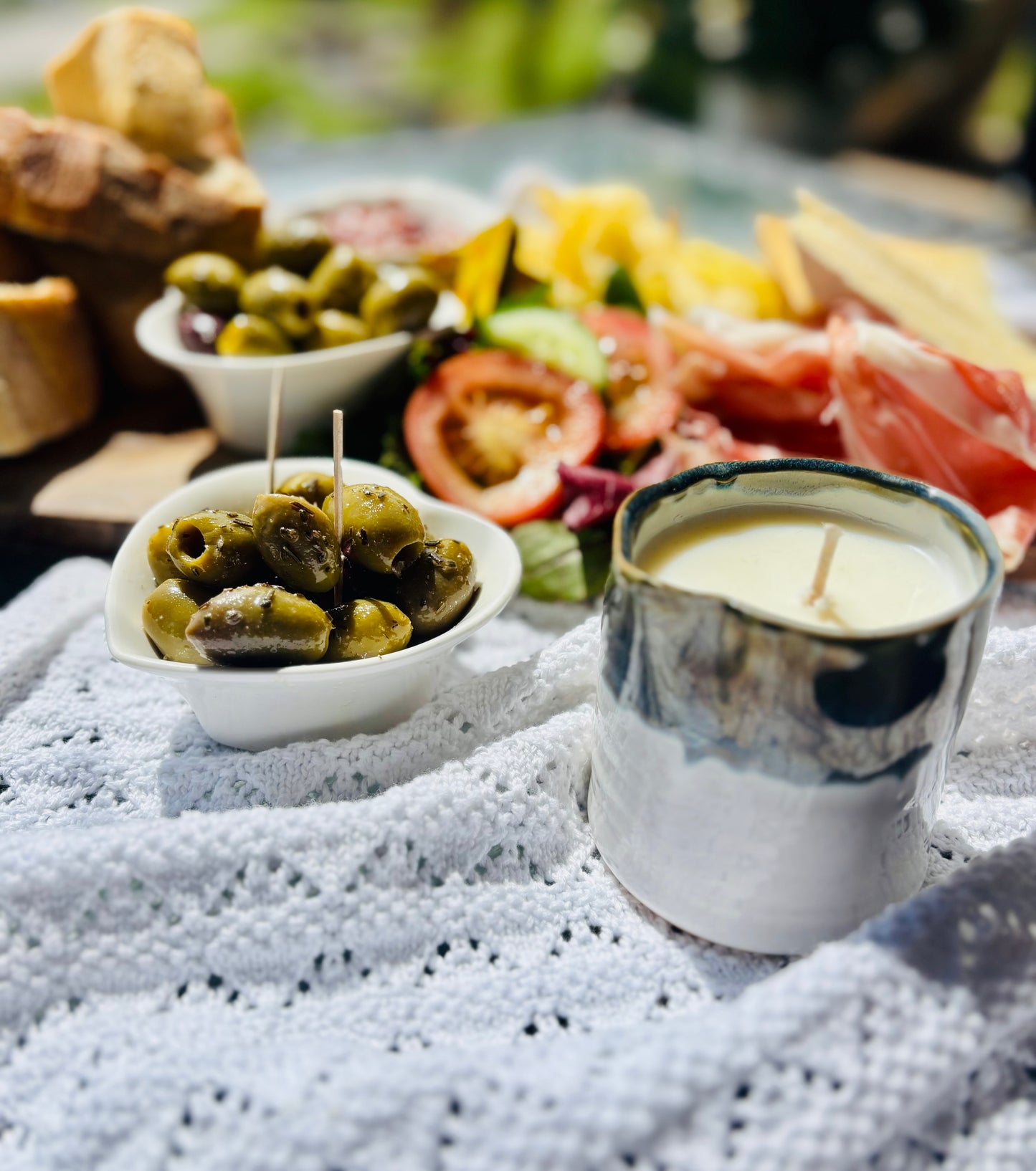 Green Ceramic Garden Candle